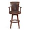 Armen Living Raleigh 26" Counter Height Swivel Kahlua Faux Leather and Chestnut Wood Arm Bar Stool LCRABAARKACH26 - alternate 5